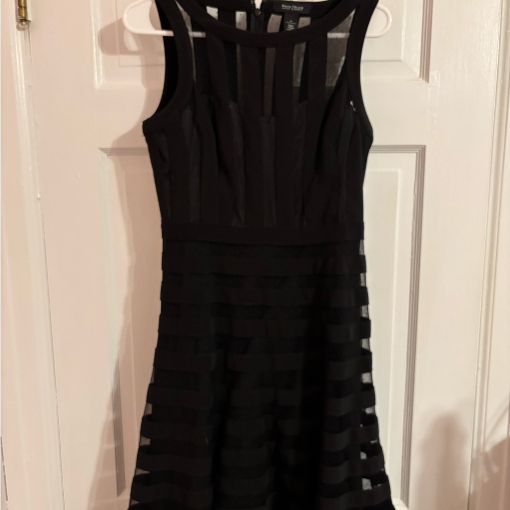 White House Black Market Black Halter Sheath Midi Dress